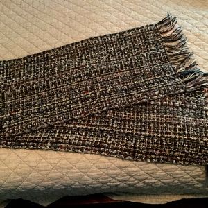 Vintage Gray Multicolor Woven Scarf Wool/Acrylic Very Long 78x16